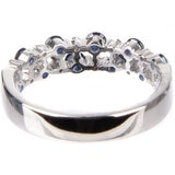 18KT White Gold 0.12CTW Diamond & Blue Sapphire Ring