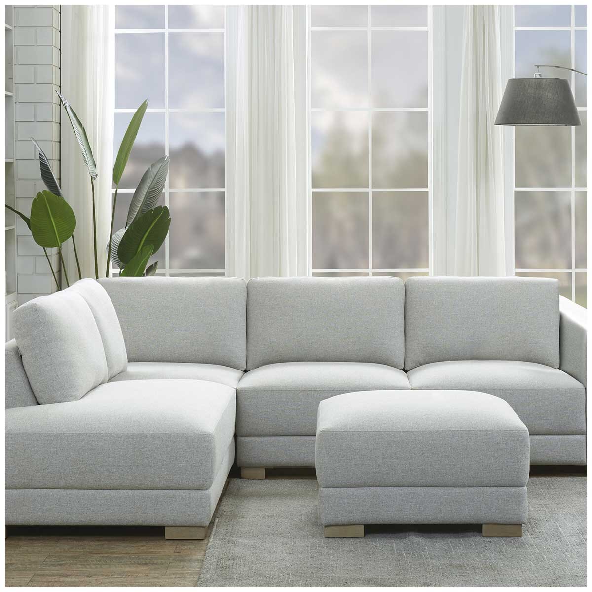 Synergy Home Furnishings Fabric Sectional With Ottoman Synergy Home Furnishings Fabric Sectional With Ottoman