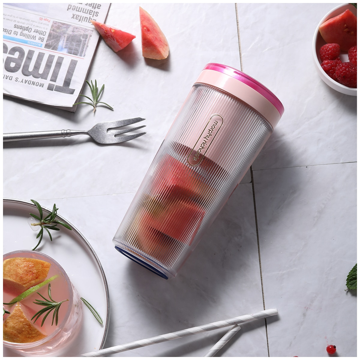 Morphy Richards Portable Blender with Wireless Charger - Pink