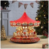 Mr Christmas Nostalgic Deluxe Glass Embellished Carousel