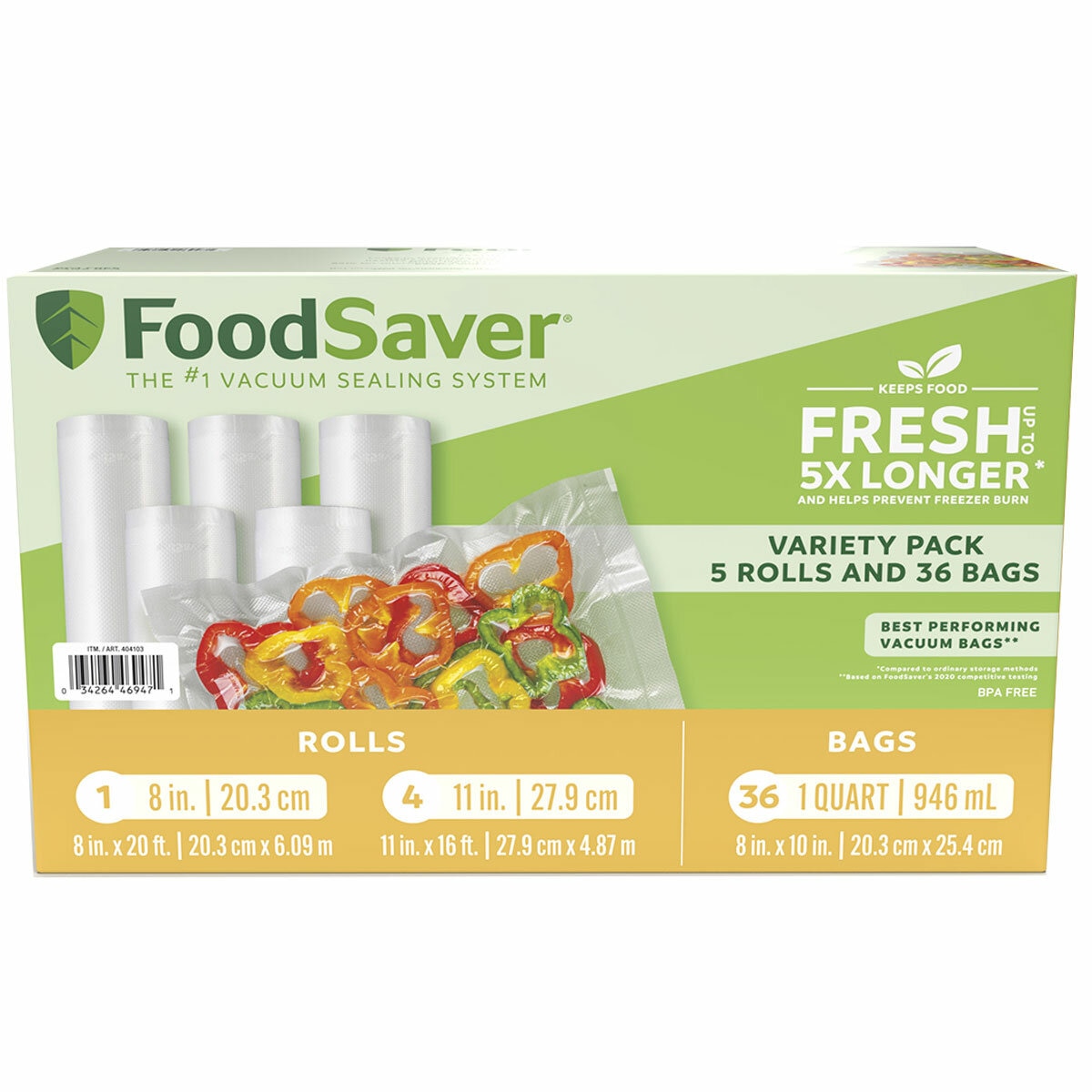 Foodsaver Vacuum Seal Rolls & Bags Variety Pack 2206071 Foodsaver Vacuum Seal Rolls & Bags Variety Pack 2206071