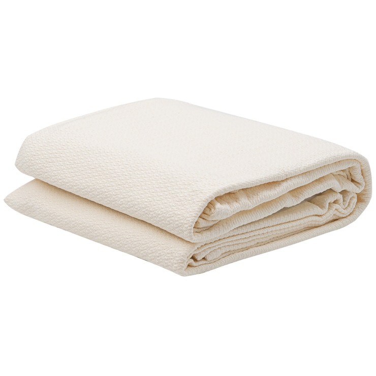 Jason Jacquard Cotton Blanket Single Double Bed Natural 