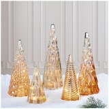 LED Glass Trees 5 Pack Gold