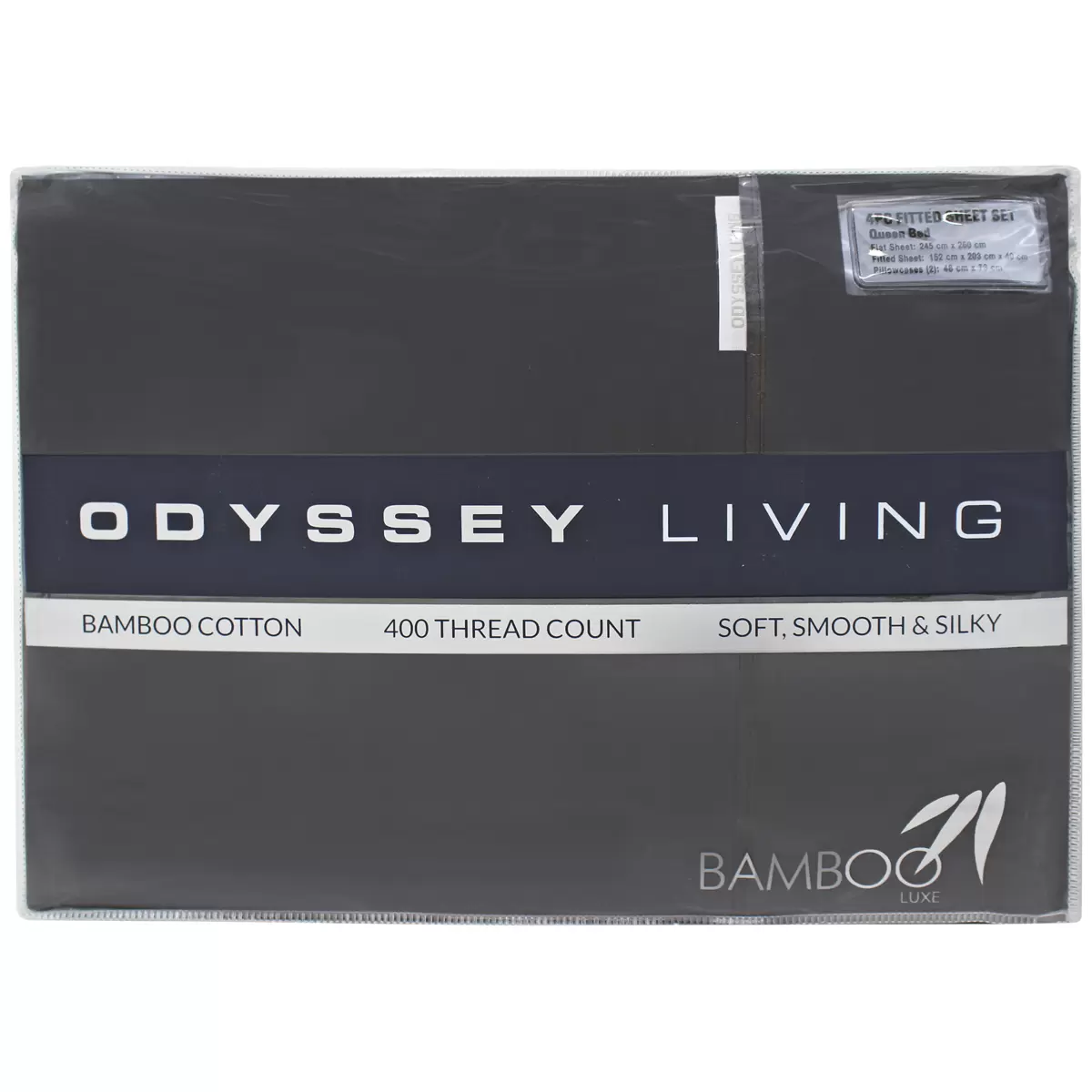 Odyssey Living 400TC Bamboo 4 Piece Sheet Set Queen