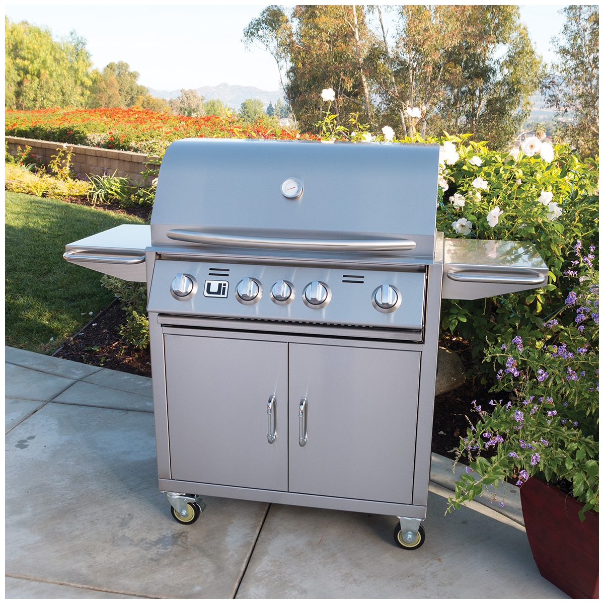 Urban Islands  304 Stainless Steel 30" 4 Burner Grill Cart LP