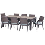 Milea 9 Piece Dining Set Blue