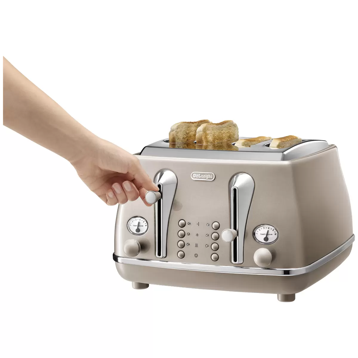 De'Longhi Icona Metallics 4 Slice Toaster Beige CTOT4003BG