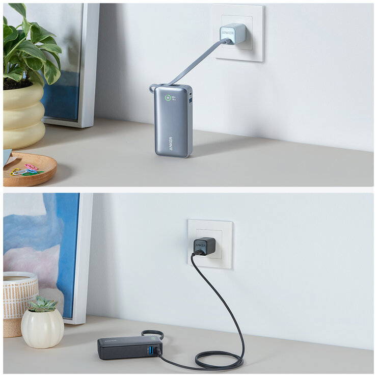 Anker Nano 10K 30W Power Bank With Built In USB-C Cable Black A1259H11 Anker Nano 10K 30W Power Bank With Built In USB-C Cable Black A1259H11