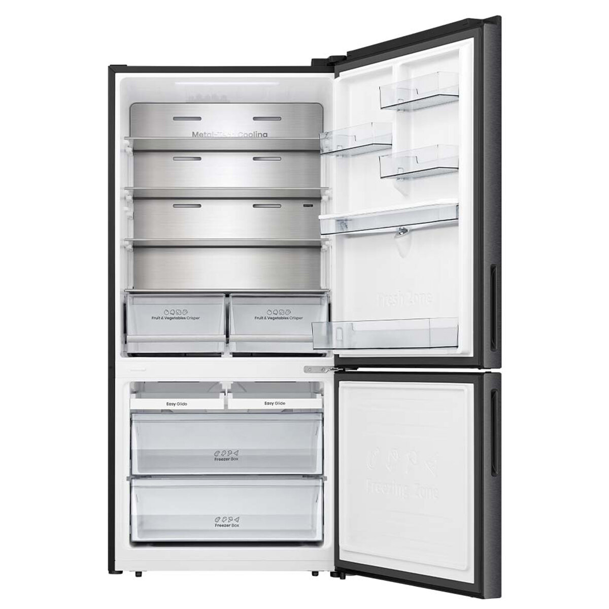 Hisense 500L PureFlat Bottom Mount Refrigerator Dark Steel HRBM500TBW