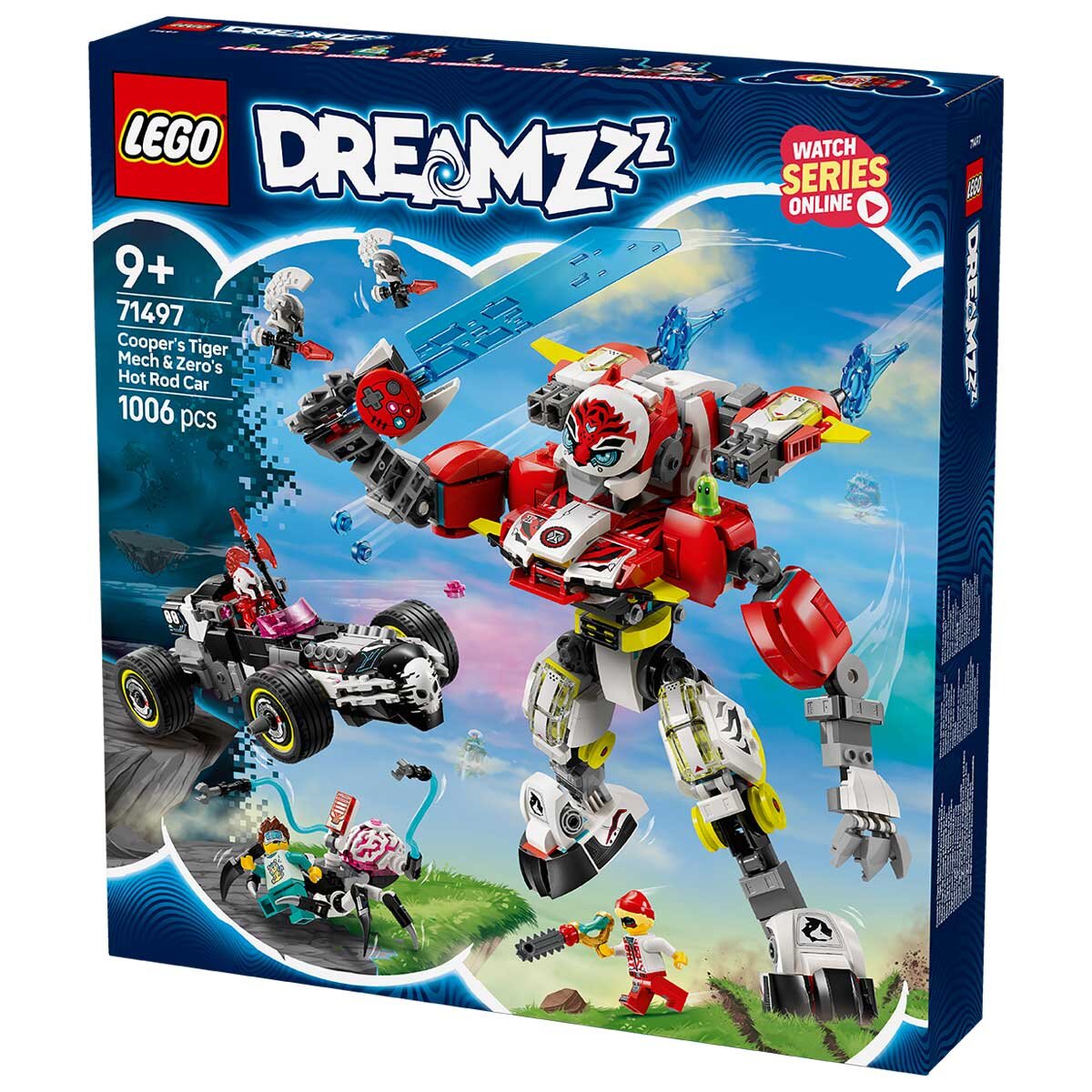 LEGO DREAMZzz Cooper’s Tiger Mech & Zero’s Hot Rod Car Toy 71497