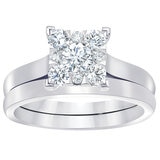 18KT White Gold 0.58ctw Round Brilliant Cut Diamond Bridal Ring