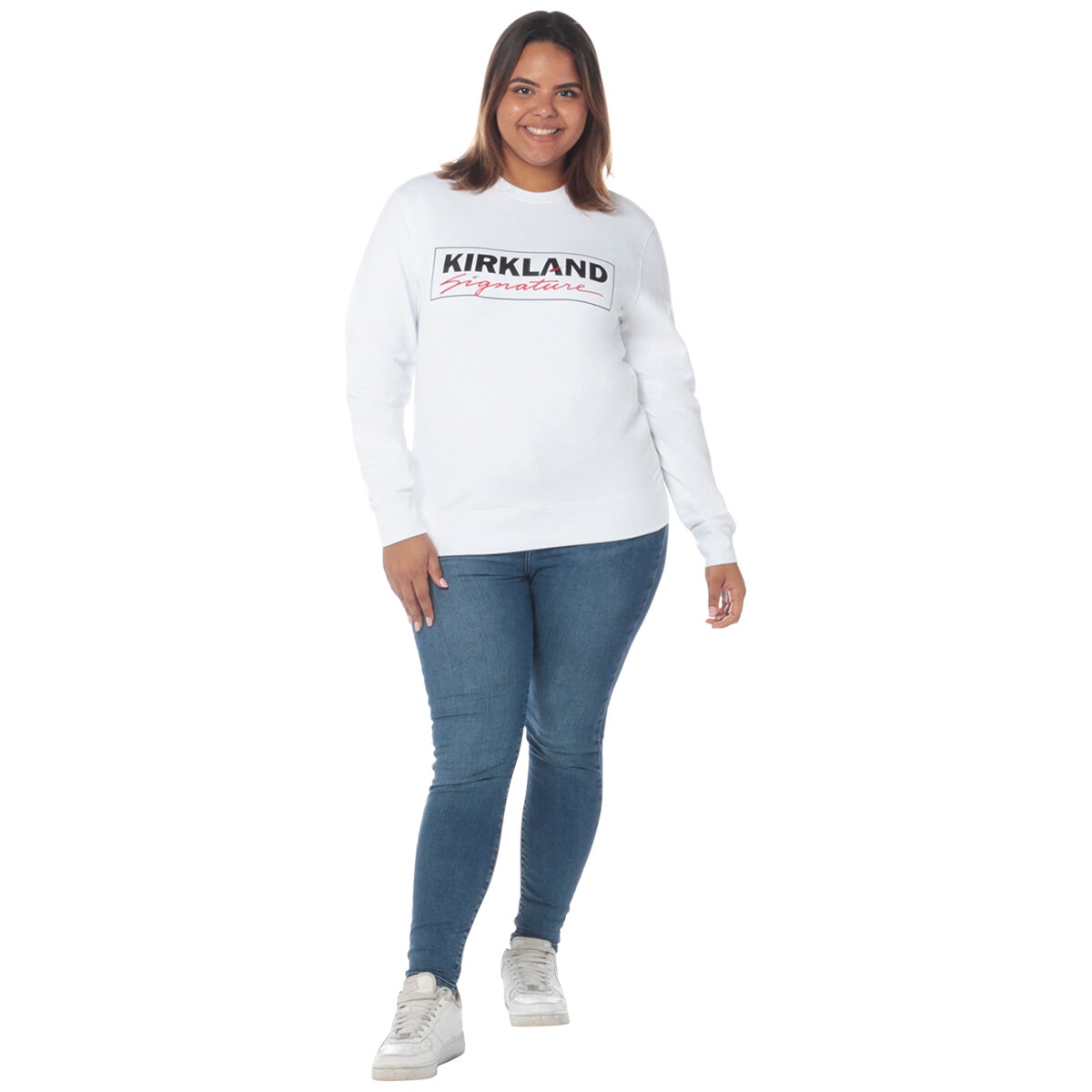 Kirkland Signature Unisex Fleece Crewneck White