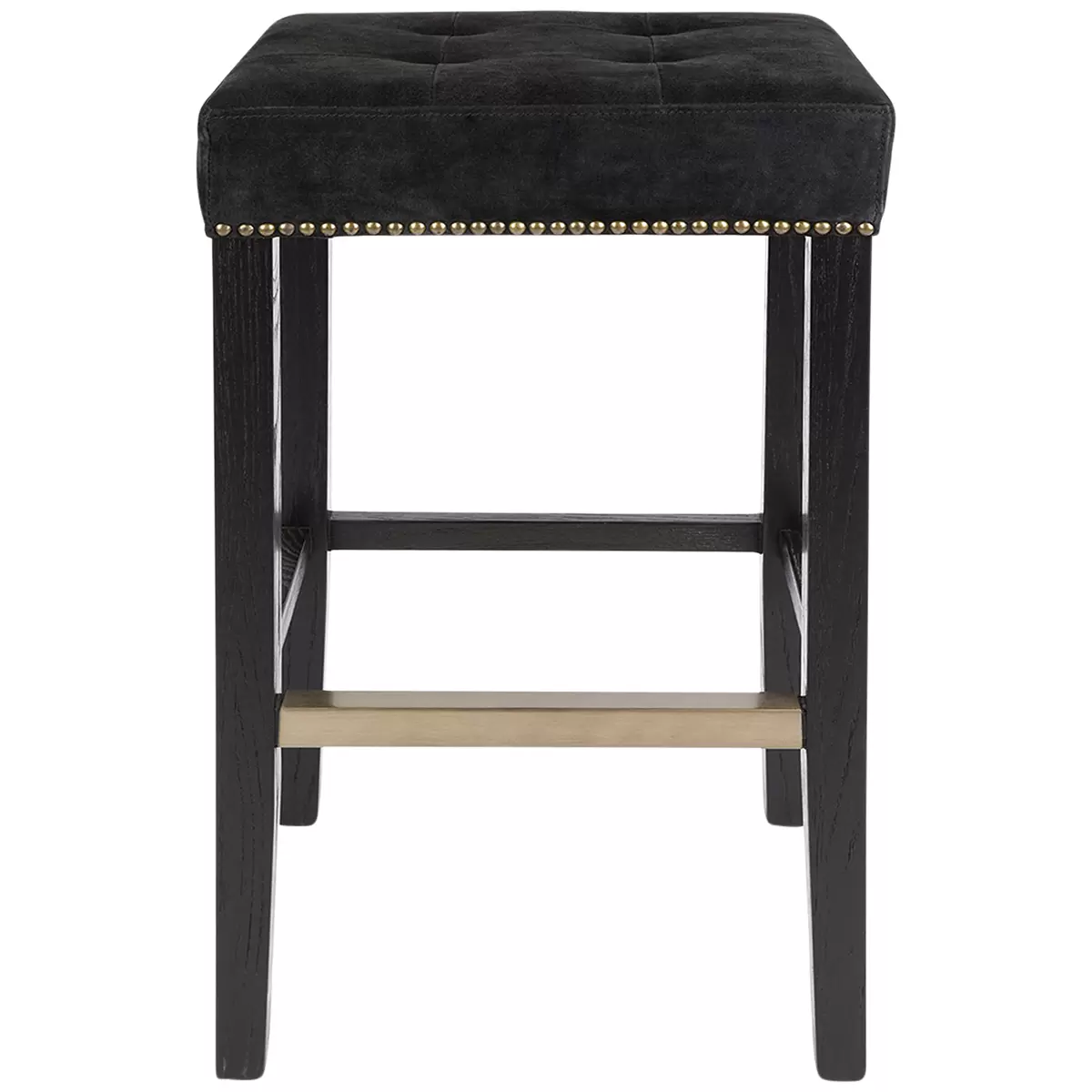 CAFE Lighting & Living Canyon Black Bar Stool Black Suede