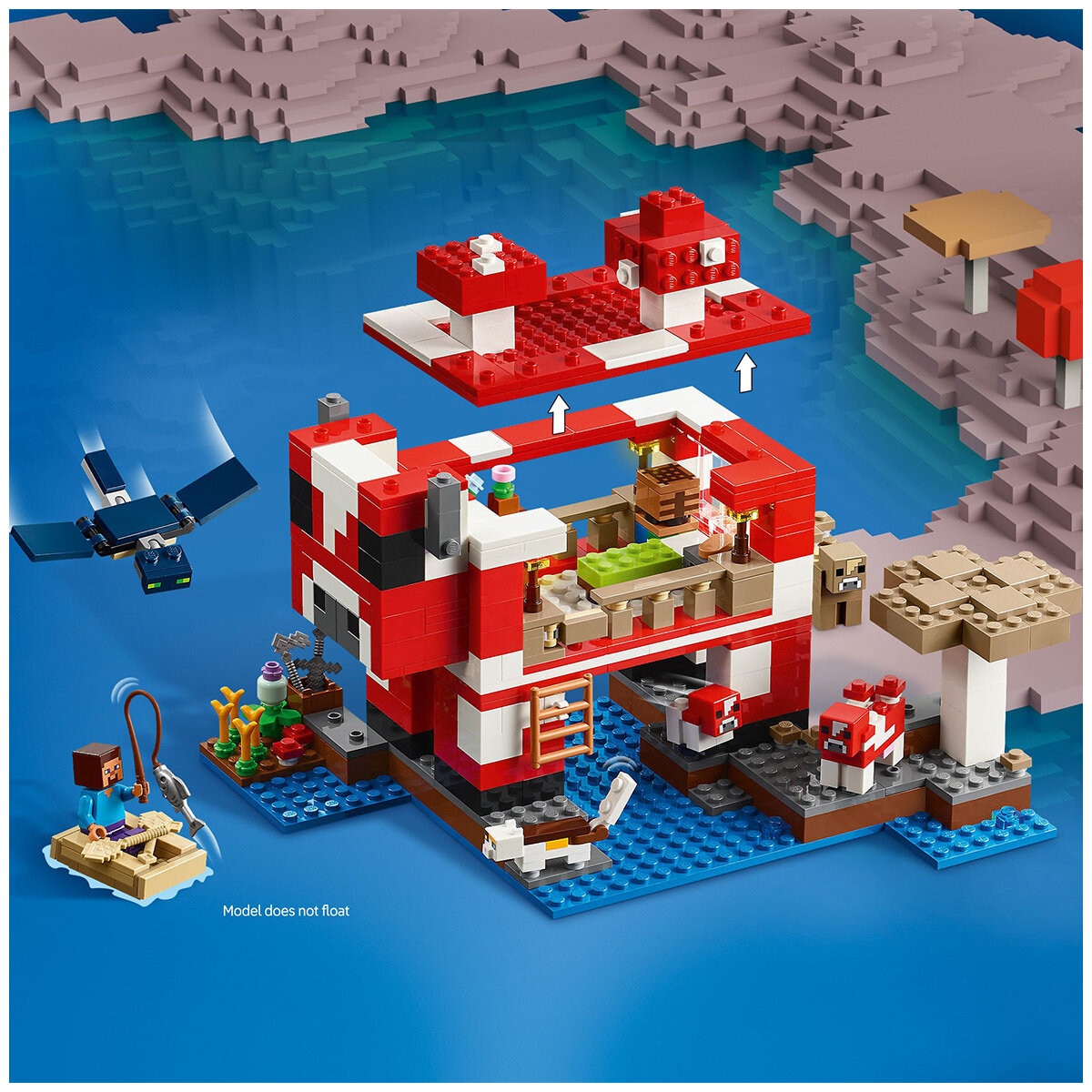 LEGO Minecraft The Mooshroom House Island Gamer Kit Toy for Kids 21270