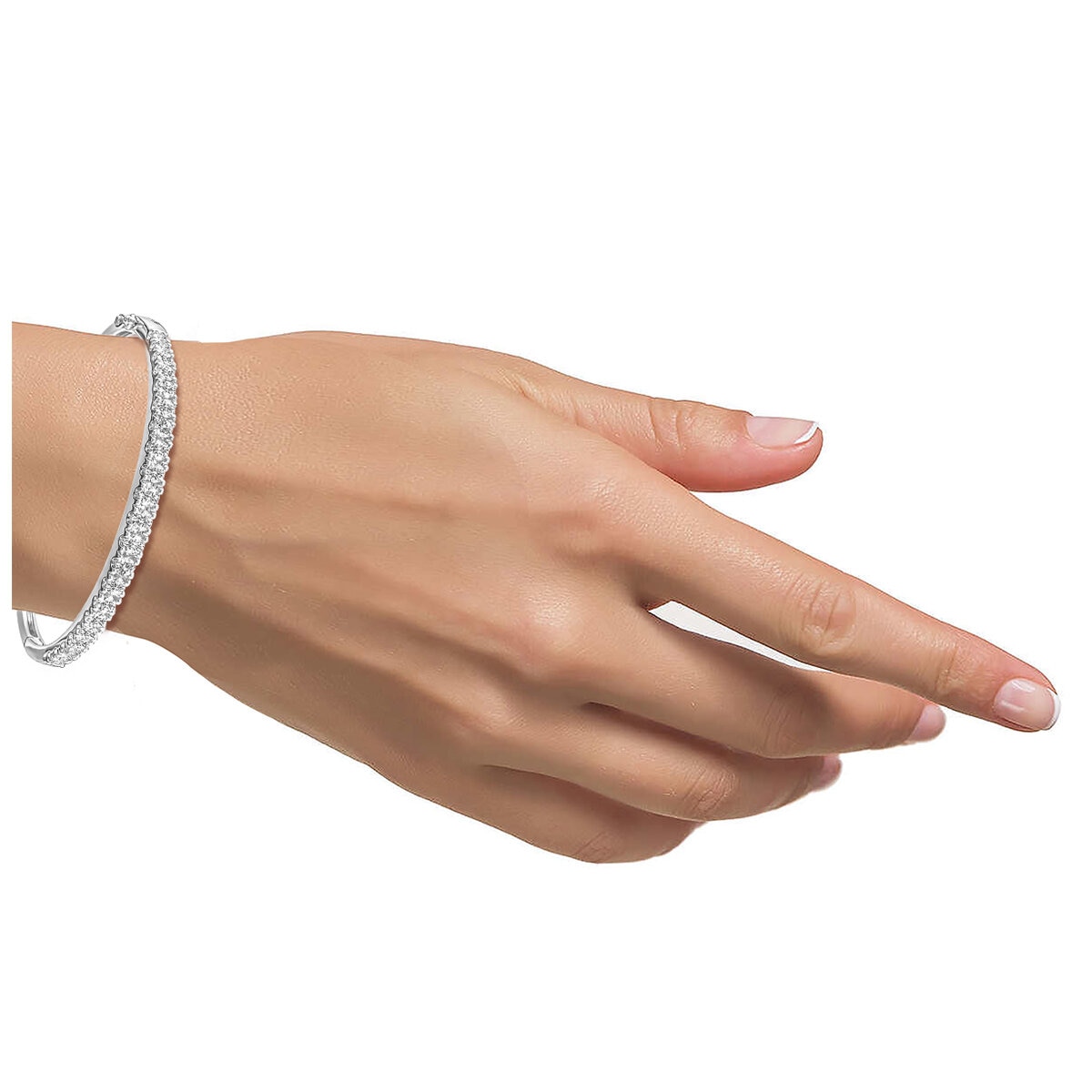 18KT White Gold 2.55ctw Diamond Bangle