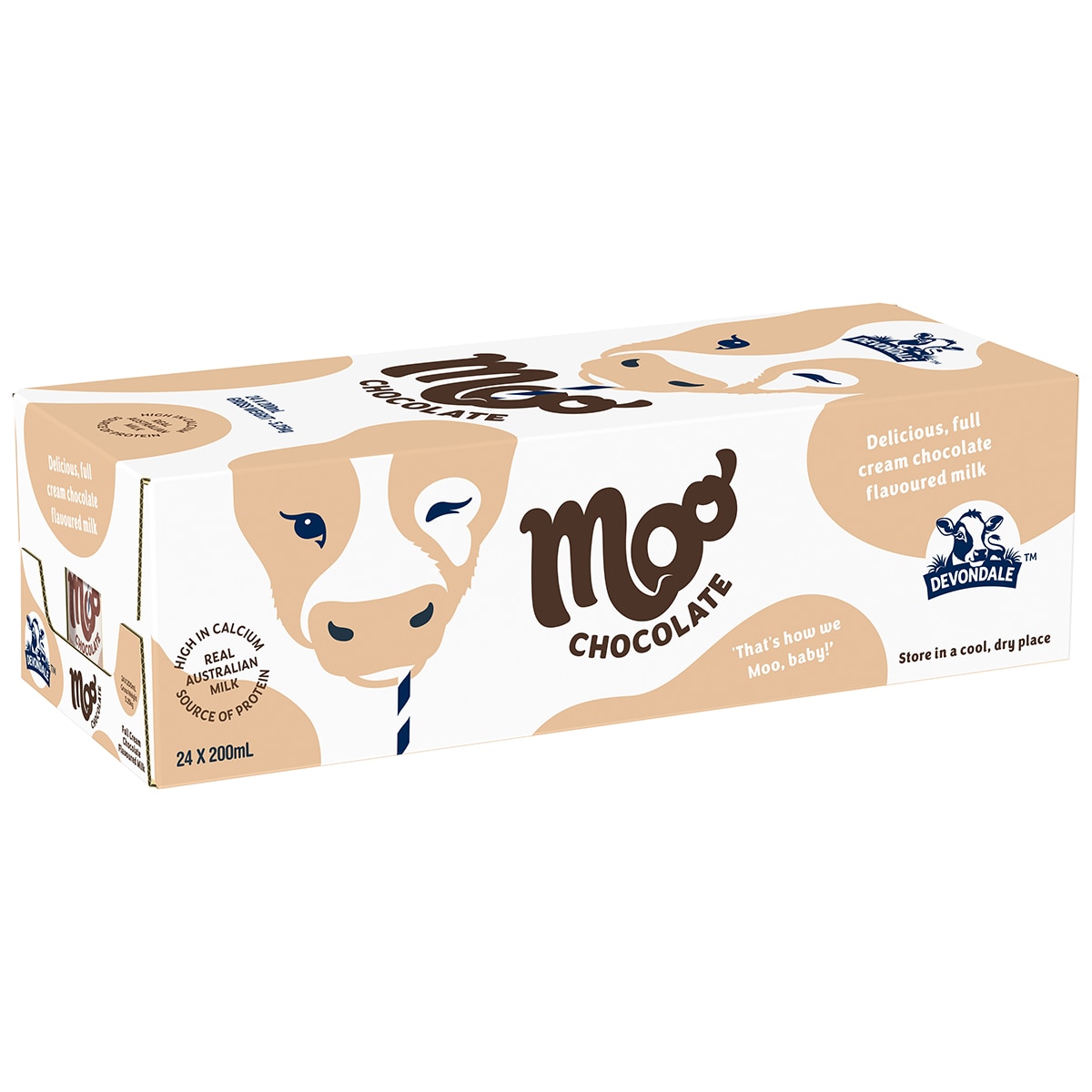 Devondale Moo Long Life Chocolate Milk 24 x 200ml