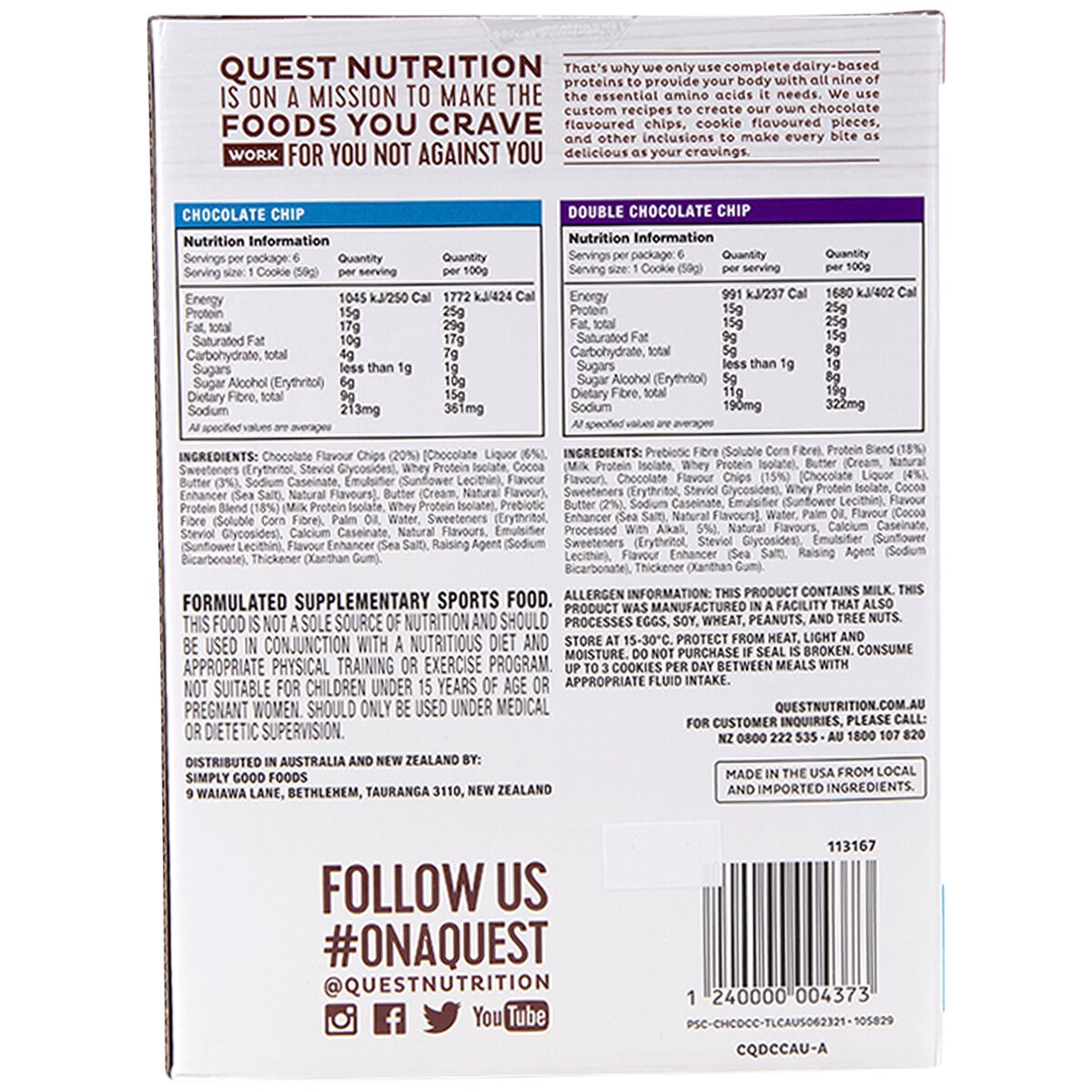 Quest Protein Cookie 12x59g