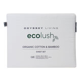 Odyssey Living Eco Lush Organic Cotton and Bamboo King Sheet Set Night White