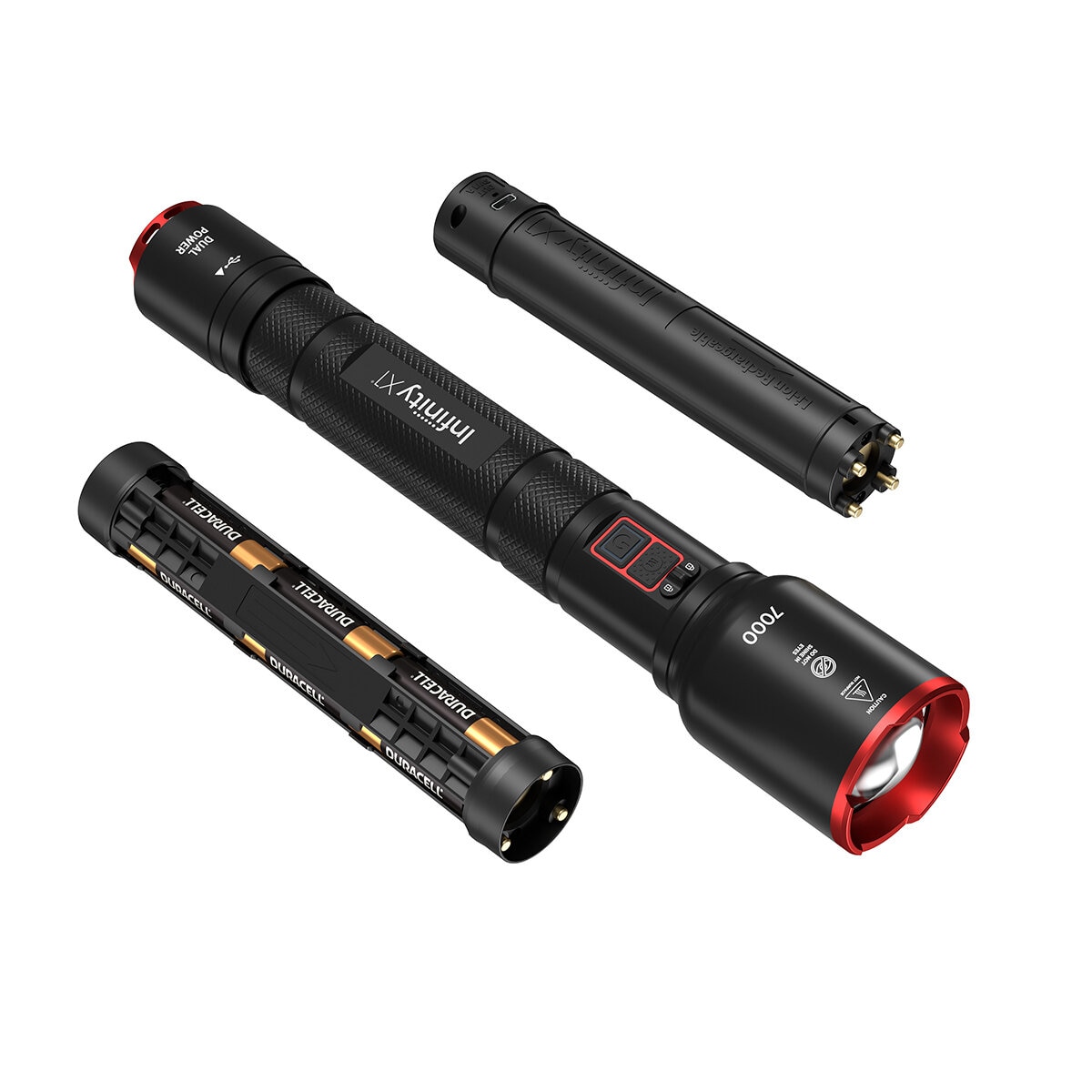 Infinity X1 7000 Lumen Dual Power Rechargeable Flashlight 1806405 Infinity X1 7000 Lumen Dual Power Rechargeable Flashlight 1806405