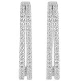 18KT White Gold 0.62 CTW Diamond Hoop Earrings