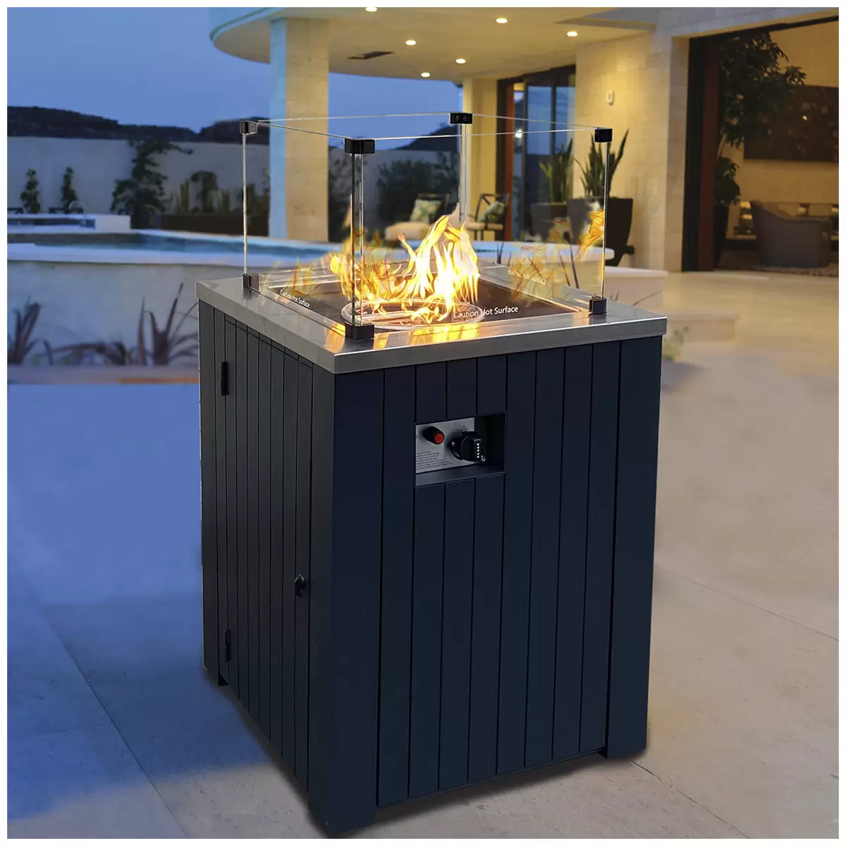 Backyard Elements Square Gas Fire Pit