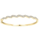 18KT Yellow Gold 1.50ctw Diamond Ribbon Bangle