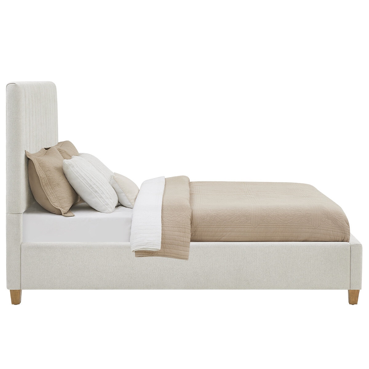 Thomasville Fabric Upholstered Queen Bed Beige