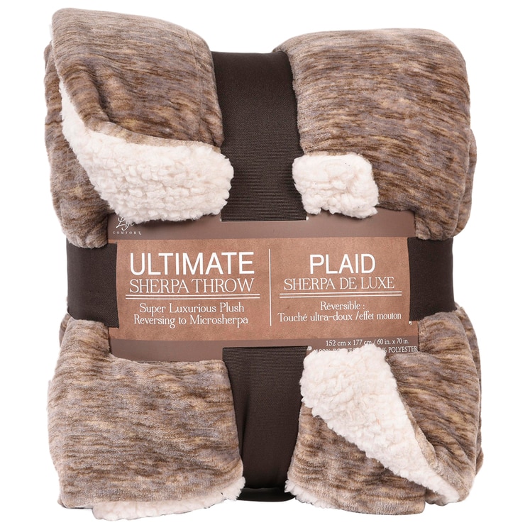 Life Comfort Ultimate Sherpa Throw Taupe Melange Costco Australia