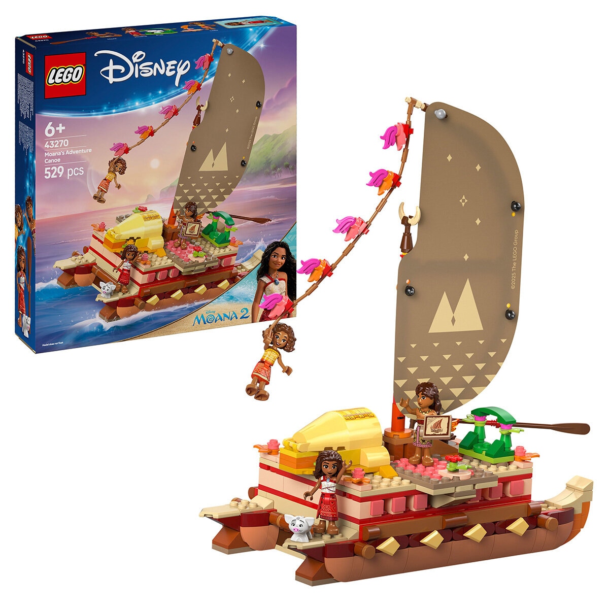 LEGO ǀ Disney Moana’s Adventure Canoe Fantasy Toy Model Kit 43270