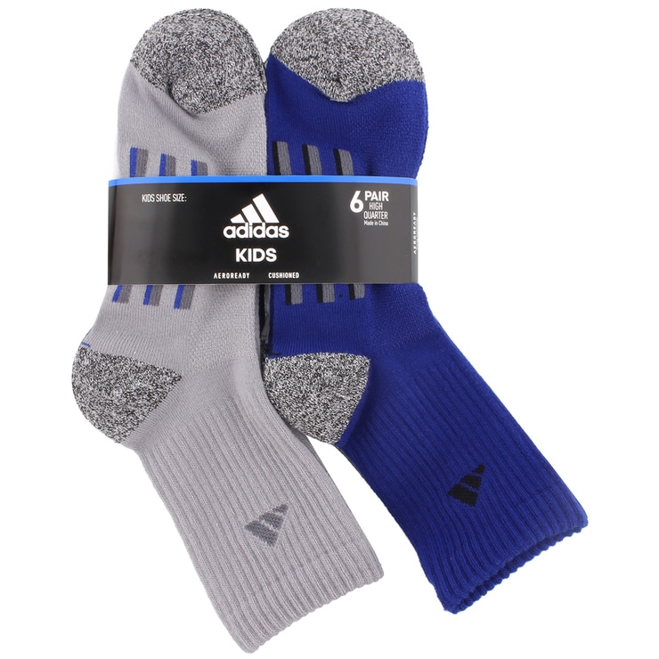Adidas Children's Socks 6pk Grey, White & Navy | Costco Australia