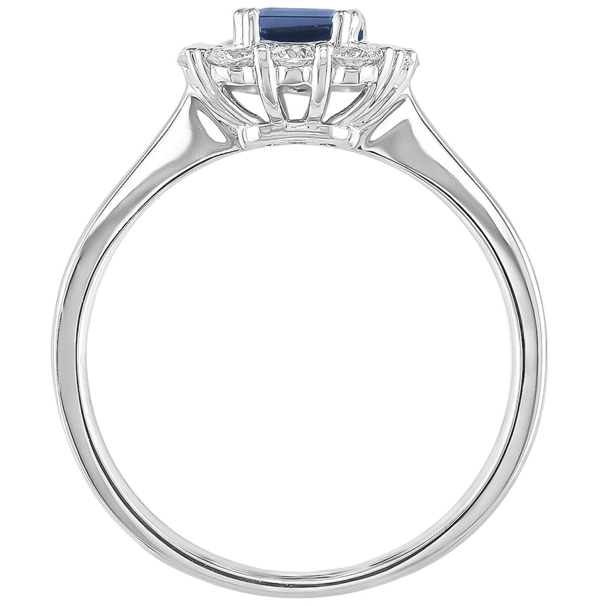 18KT White Gold 0.37ctw Diamond Sapphire Centre Ring