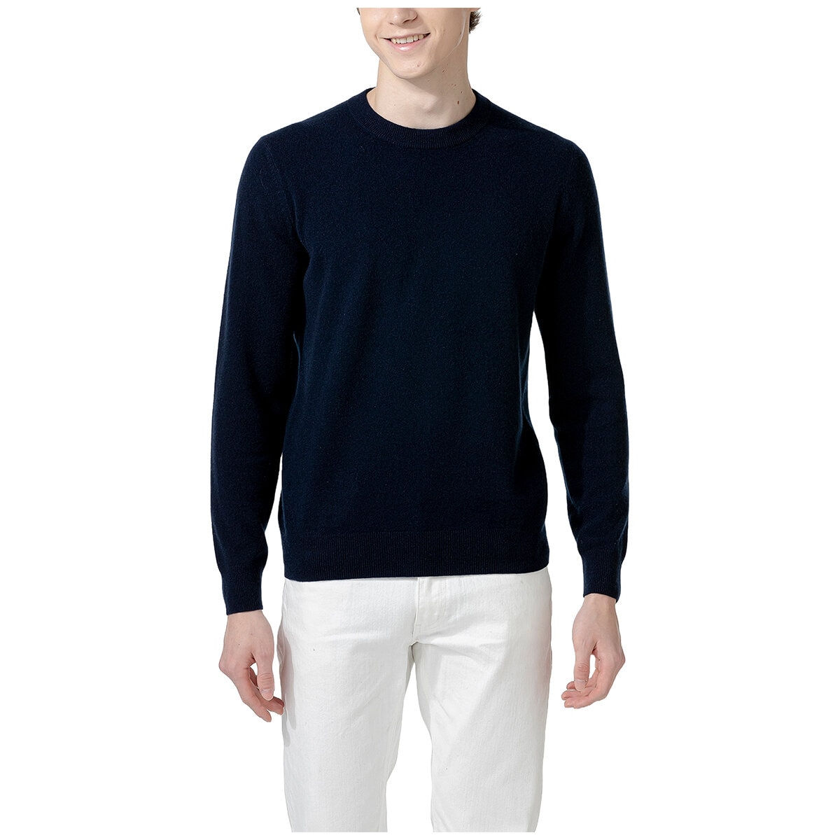 Lydia Vine Men's Cashmere Crew Sweater Navy