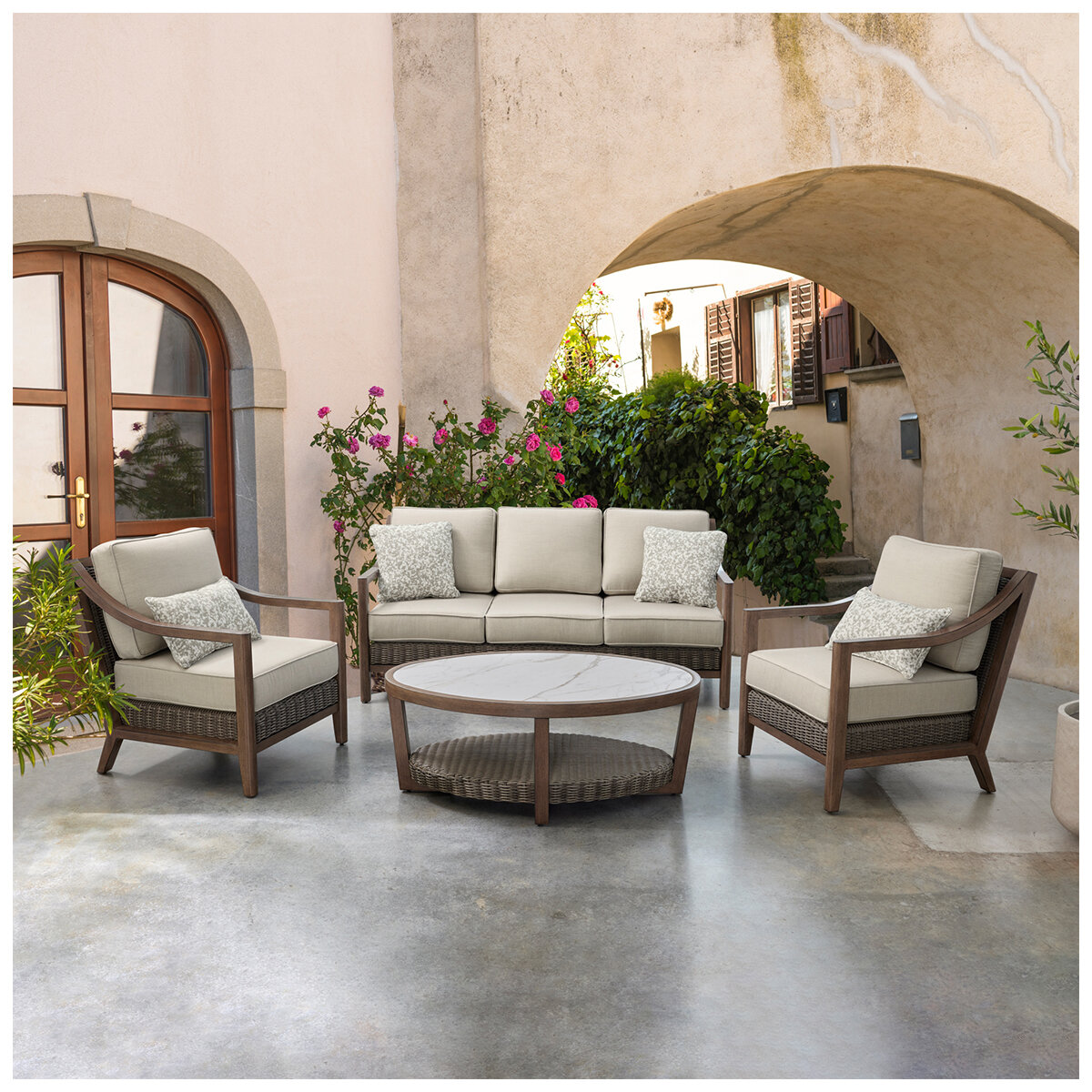 Agio Mitchell 4 Piece Woven Deep Seating Set