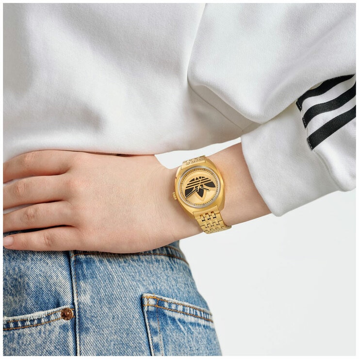 Adidas Originals Edition One Gold Tone Stainless Steel Watch AOFH23509 Adidas Originals Edition One Gold Tone Stainless Steel Watch AOFH23509