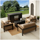 Agio Highcliff Woven Deep Seating Fire Set 6 Piece