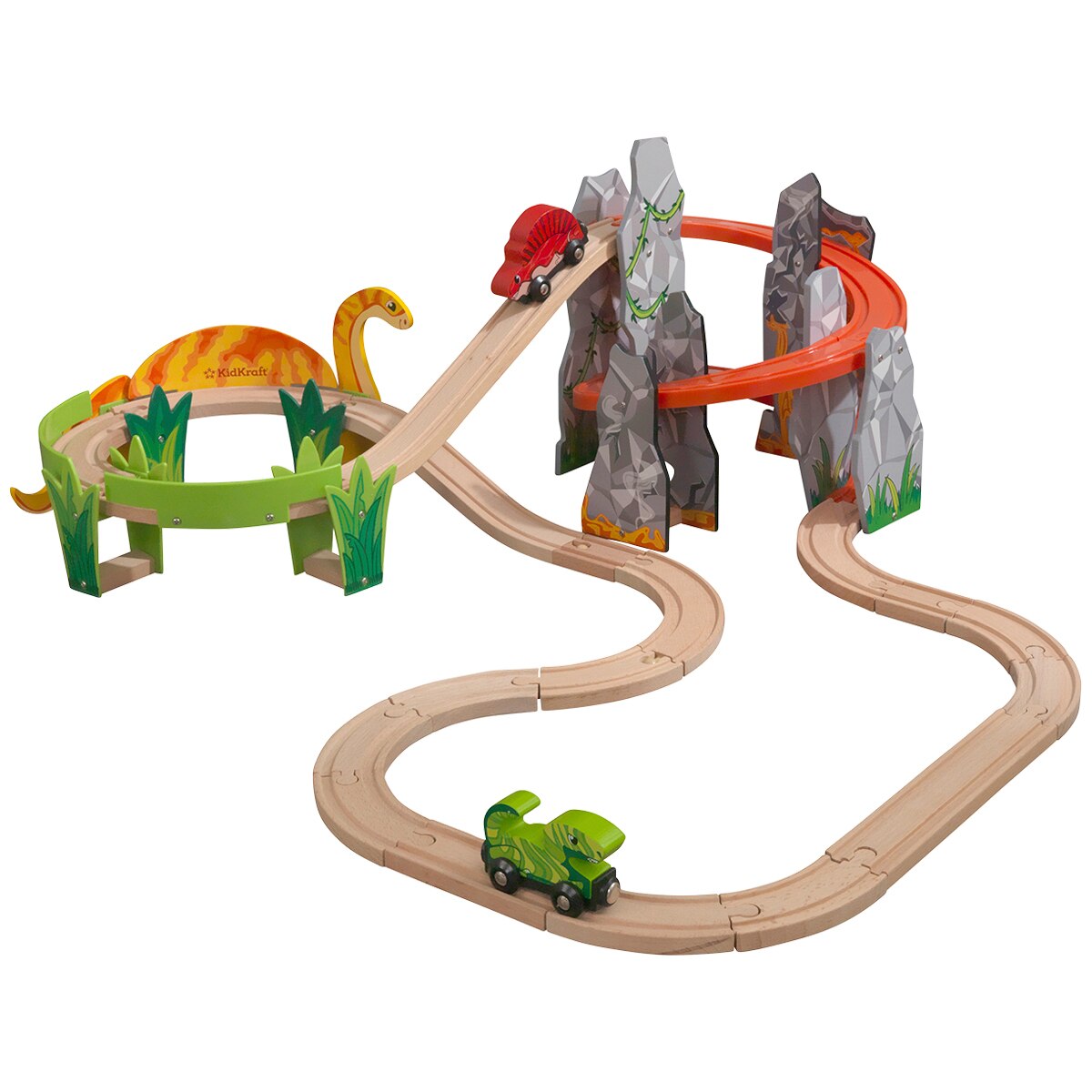 KidKraft Adventure Tracks Dino World Volcano Escape | Cos...