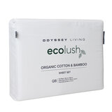 Odyssey Living Eco Lush Organic Cotton and Bamboo King Sheet Set Night White