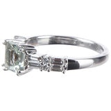 18KT White Gold 0.50ctw Diamond Green Quartz Ring