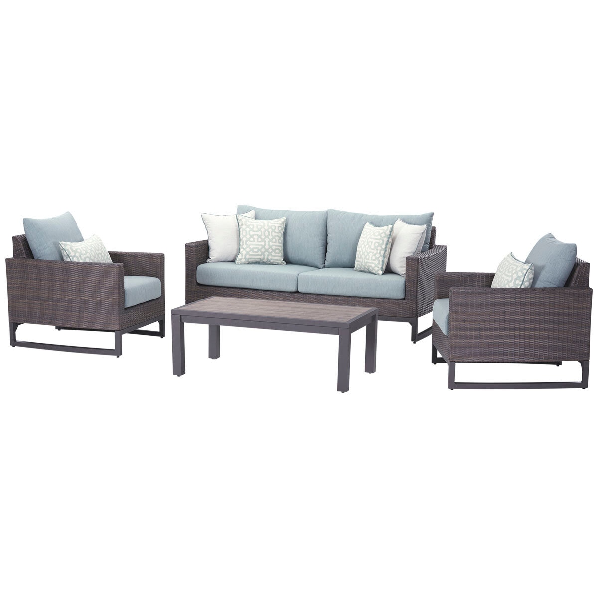 Milea 4 Piece Outdoor Seating Set Blue