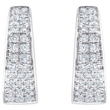 18KT White Gold 0.25ctw Diamond Hoop Earrings