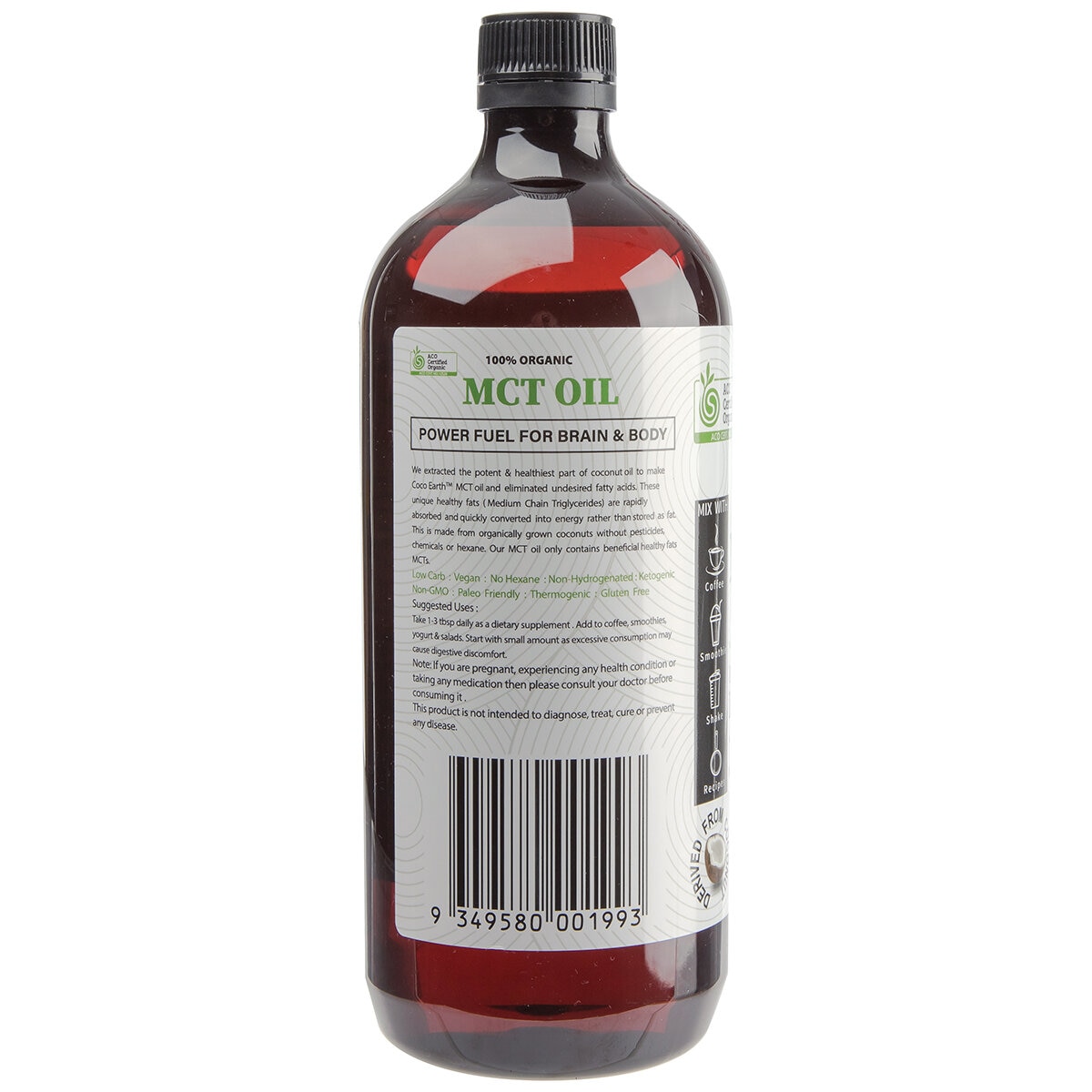 Coco Earth Organic MCT Oil 1 Litre