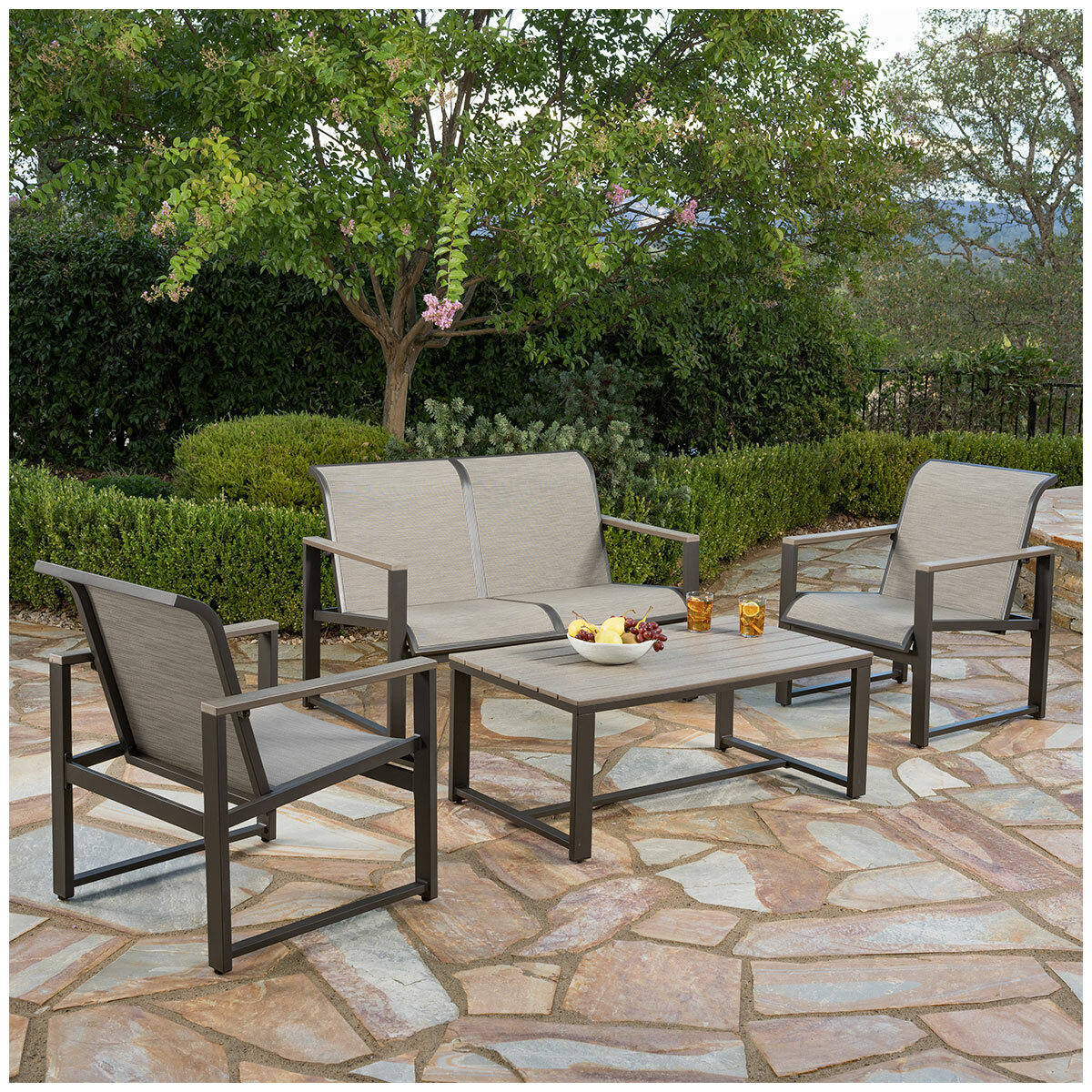 SunVilla Helio 4 Piece Outdoor Patio Seating Set SunVilla Helio 4 Piece Outdoor Patio Seating Set
