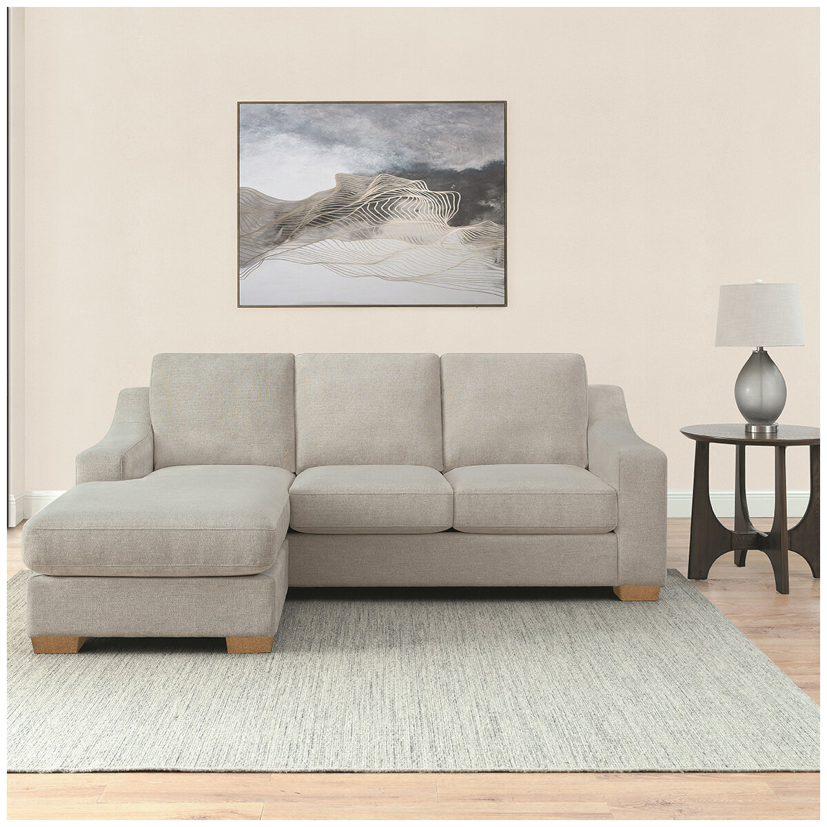 Thomasville 2 Piece Fabric Sofa Chaise