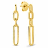 18KT Yellow Gold Paperclip Drop Earrings 18KT Yellow Gold Paperclip Drop Earrings