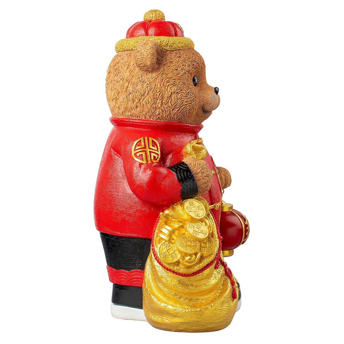 Bear Greeter with Lantern & Money Bag 48cm