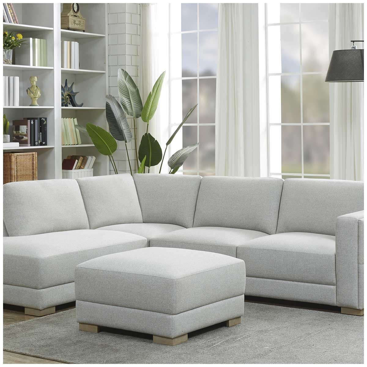 Synergy Home Furnishings Fabric Sectional With Ottoman Synergy Home Furnishings Fabric Sectional With Ottoman