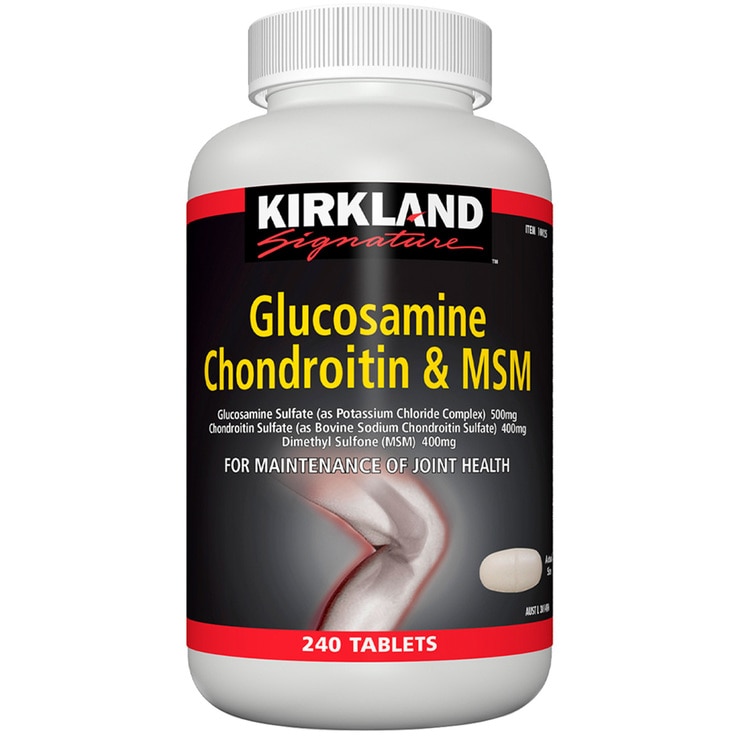 Kirkland Signature Glucosamine, Chondroitin & MSM, 240 Tablets Costco