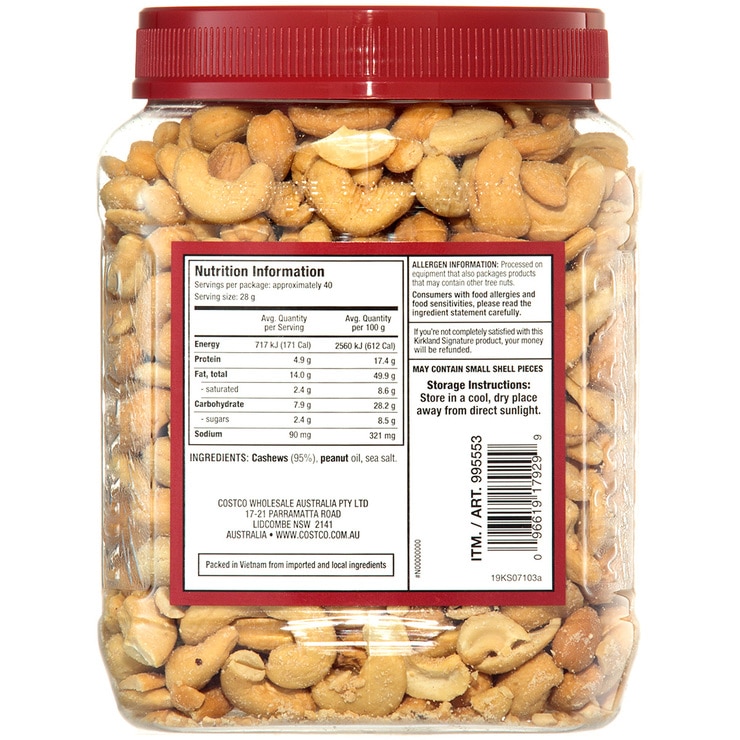 Kirkland Signature Whole Fancy Cashews 2 x 1.13kg | Costco Australia