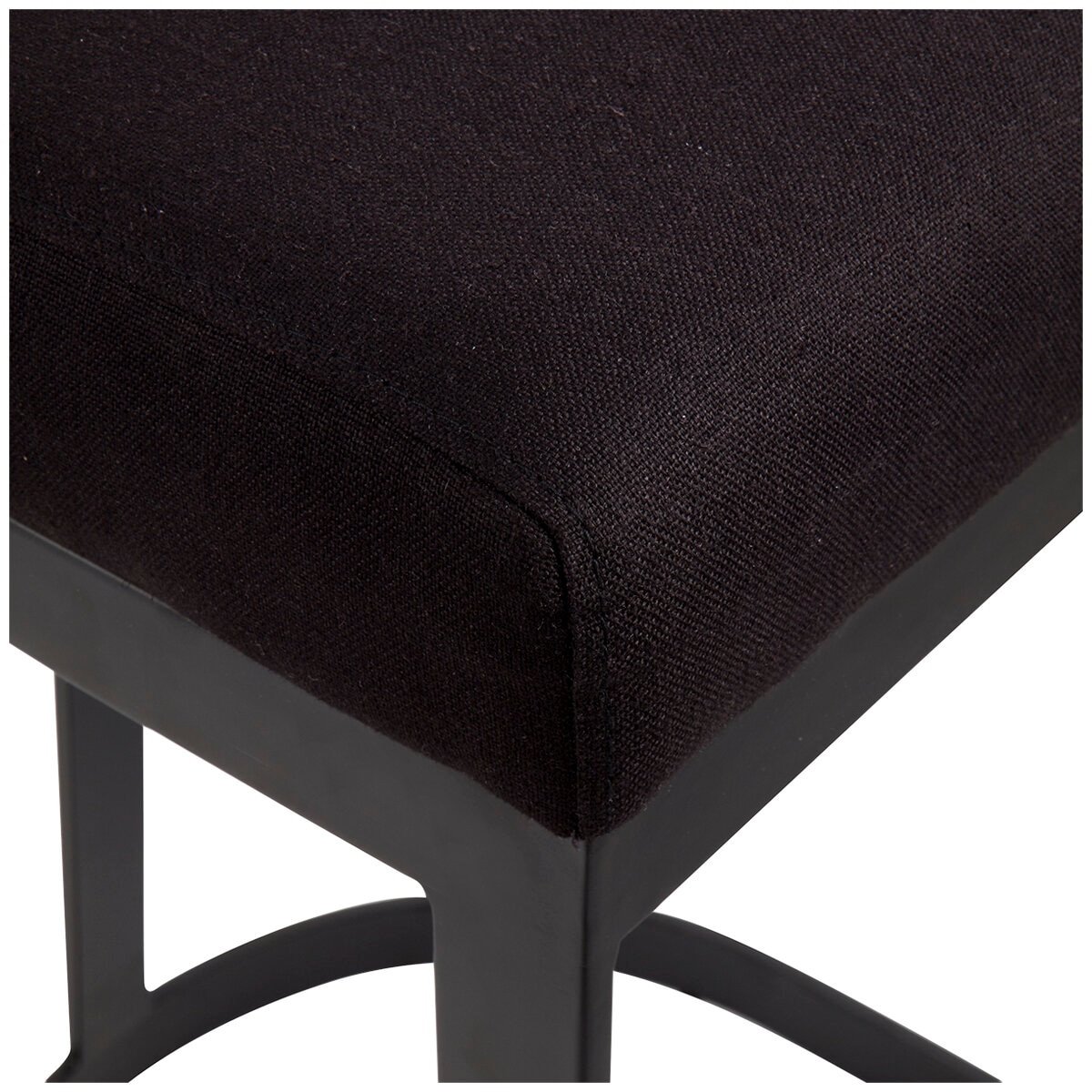 Café Lighting Brooke Black Kitchen Stool Black Linen