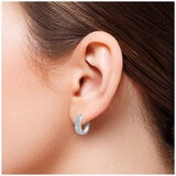 18KT White Gold 0.25ctw Diamond Hoop Earrings